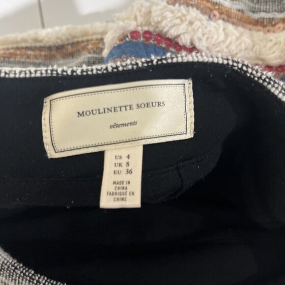 Anthropologie Moulinette Soeurs Erine Fringe Mini-Skirt Womens Size 4 - Picture 4 of 8